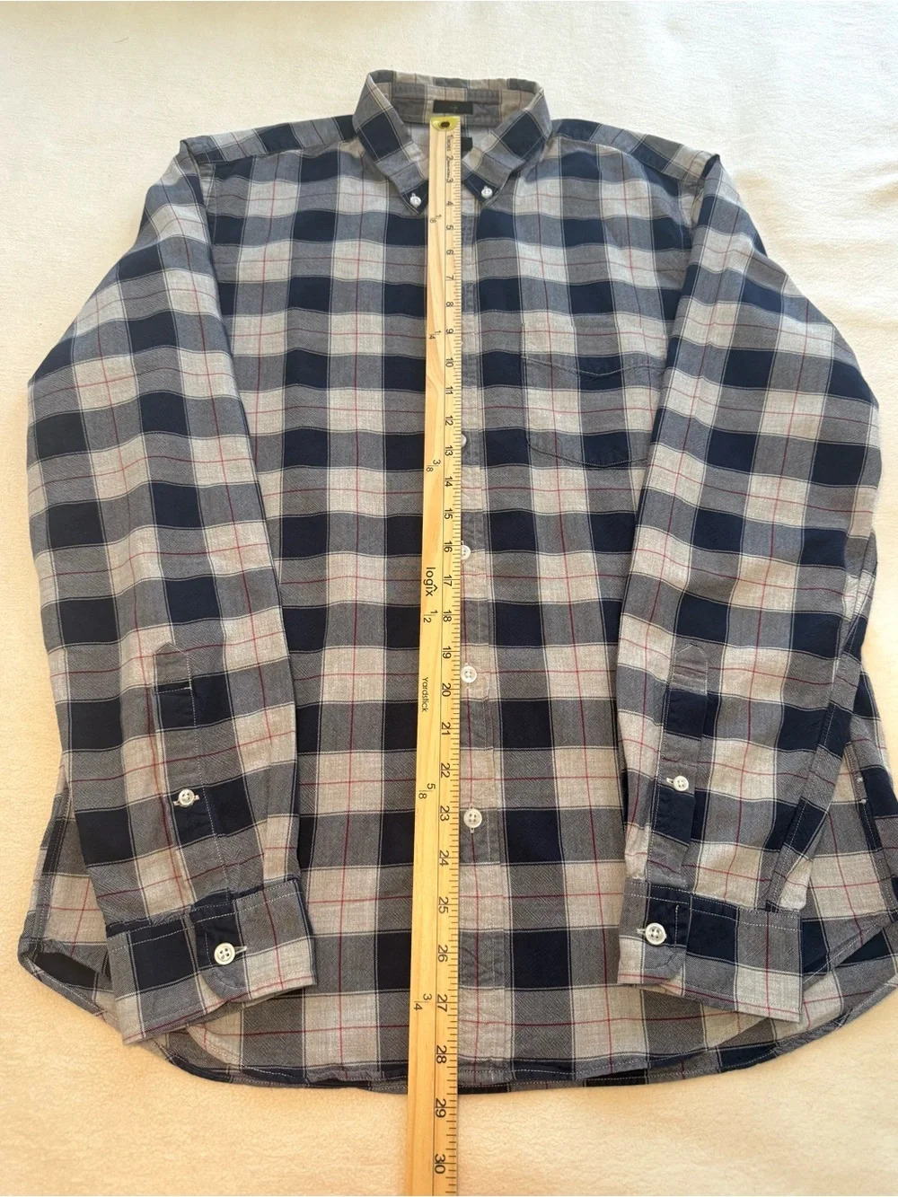 J. Crew Black and Gray Plaid Button-Down Shirt